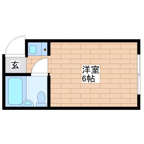 YOUハイム衣摺(ワンルーム/1階)の間取り写真