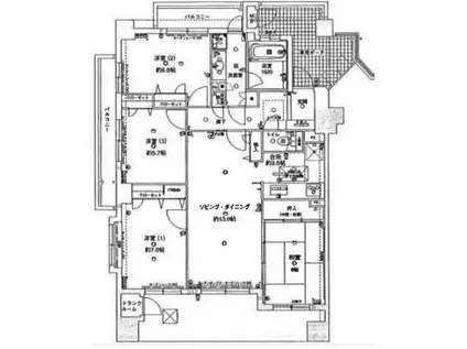 サンリヤン和白V番館(4LDK/1階)の間取り写真
