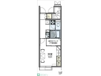 レオパレスカームパレス 38027(1K/1階)の間取り写真