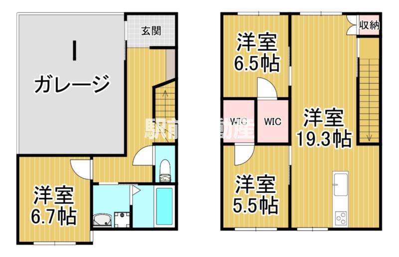 AURORA(3LDK/1階)の間取り写真