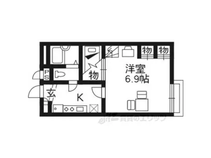 レオパレス長尾元町(1K/1階)の間取り写真