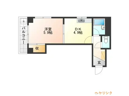 クリエイティブ21(1DK/5階)の間取り写真