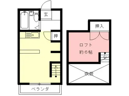 ザ・ヨコハマ(1K/2階)の間取り写真
