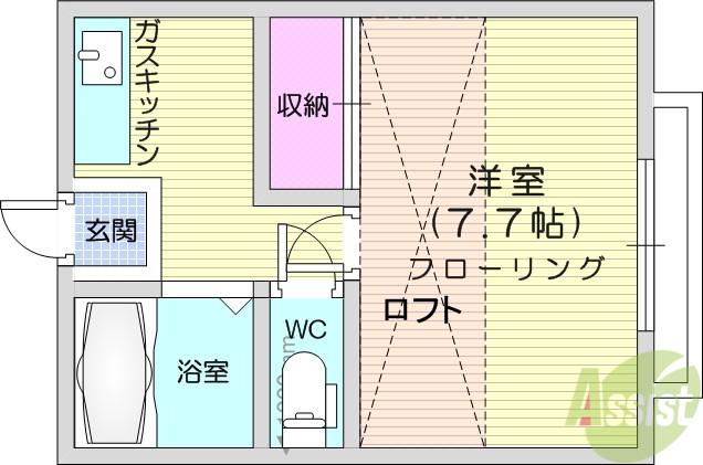 メゾンYK五輪(1K/1階)の間取り写真