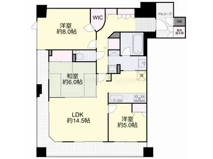 エンヴィーズライフ岡山大雲寺前(3LDK/7階)の間取り写真