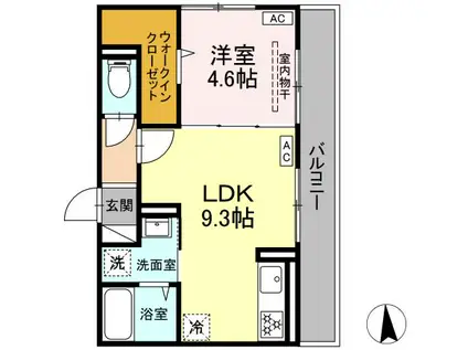 ディパイナ桜ヶ丘(1LDK/3階)の間取り写真