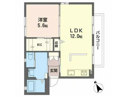 オオスミハイツIII(1LDK/1階)の間取り写真