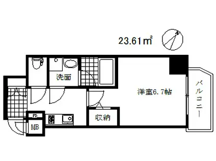 ファーストフィオーレ神戸駅前(1K/2階)の間取り写真