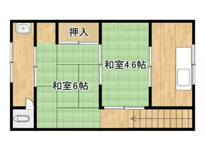 阪急宝塚線 服部天神駅 徒歩17分 2階建 築61年(2K/2階)の間取り写真