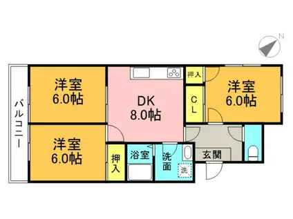 コーポ川本(3DK/1階)の間取り写真