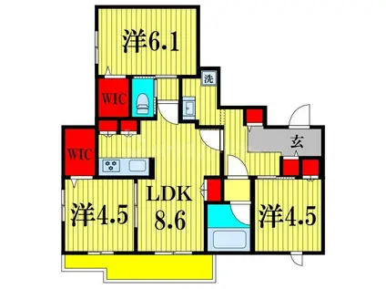 ソフィア南流山(3LDK/3階)の間取り写真