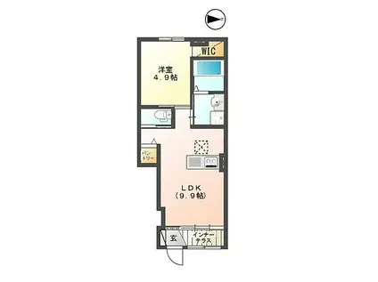 ベルフルールC棟(1LDK/1階)の間取り写真