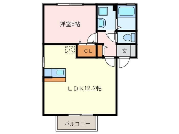 フルリール和白(1LDK/1階)の間取り写真