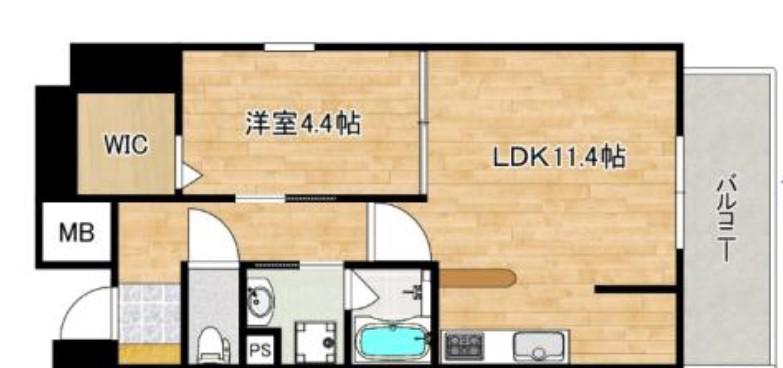 ロイジェント玉川(1LDK/9階)の間取り写真