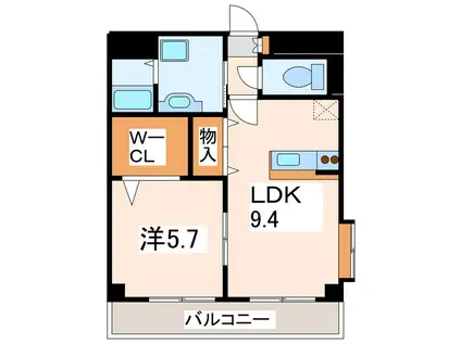 LA PAISIBLE(1LDK/2階)の間取り写真