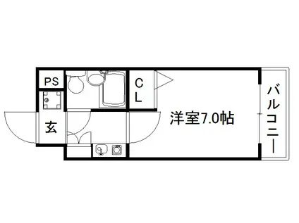 デトム・ワン一条通(1K/11階)の間取り写真
