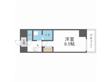 フォーリアライズ千林ヴァロ(1K/2階)の間取り写真