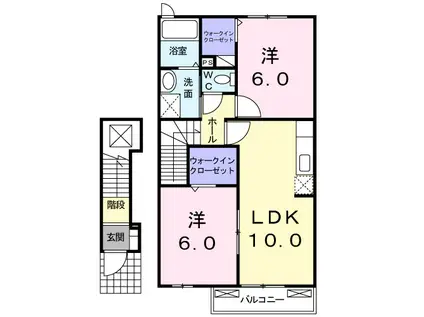 シンフォニ-F I(2LDK/2階)の間取り写真