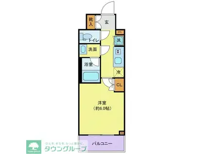 オープンブルーム川口並木(1K/11階)の間取り写真