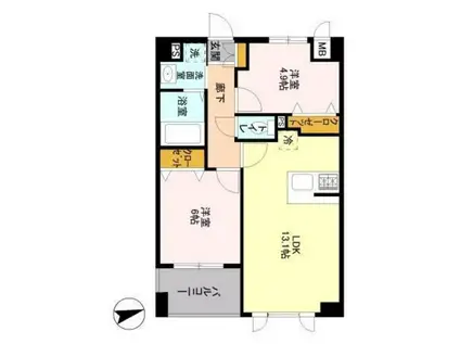サンピタリア東船橋(2LDK/3階)の間取り写真