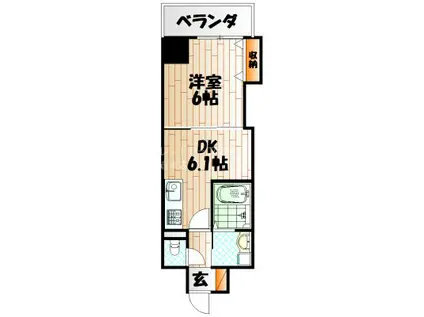THE SQUARE・SUITE RESIDENCE(1DK/3階)の間取り写真