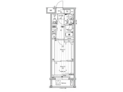 PREMIUM CUBE 東高円寺(2K/2階)の間取り写真
