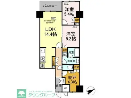 サンジョイアゼロ(2SLDK/6階)の間取り写真