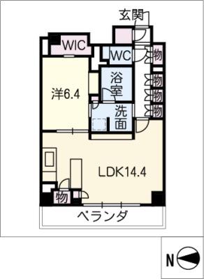 パークアクシス名駅南グランデ(1LDK/11階)の間取り写真