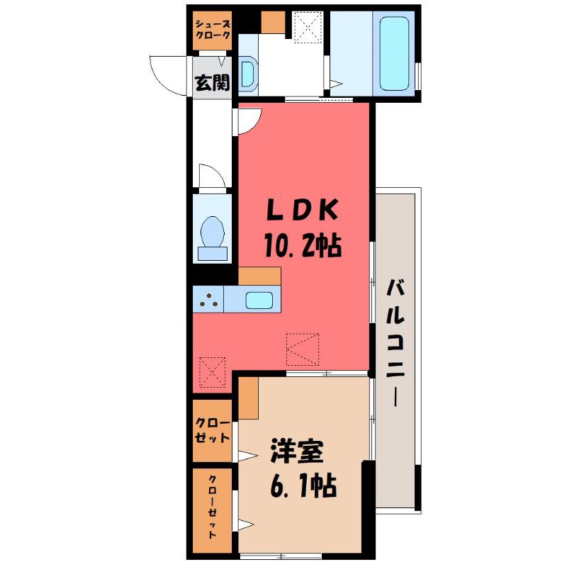 D-ROOM FIORE ”N”(1LDK/1階)の間取り写真