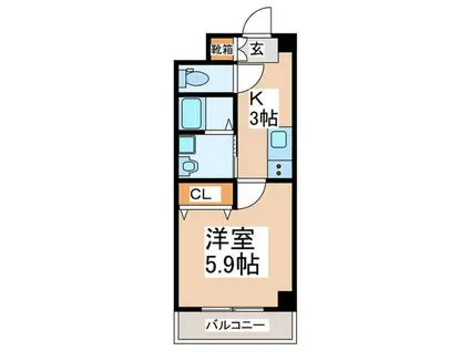 FAPART吉野(1K/3階)の間取り写真