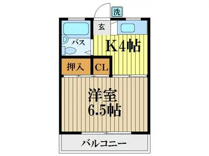 コーポエイト(1K/2階)の間取り写真