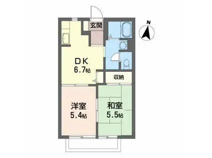 アビタシオン A(2DK/2階)の間取り写真