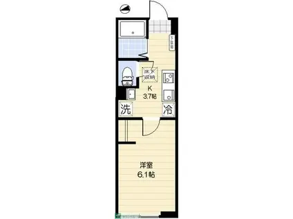 BLANC TERRACE MATSUDO(1K/2階)の間取り写真