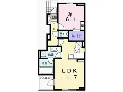ノール・テリトワールI(1LDK/1階)の間取り写真