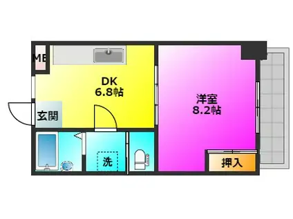 パインクレスト高宮(1DK/2階)の間取り写真