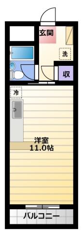 コンフォール佐鳴台(1K/2階)の間取り写真