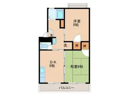 エトワール今泉(2DK/2階)の間取り写真