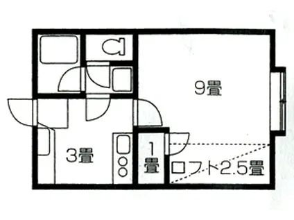 アパルトマンモナミ(1K/2階)の間取り写真