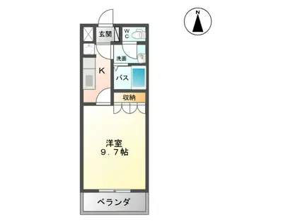 エスティール(1K/2階)の間取り写真