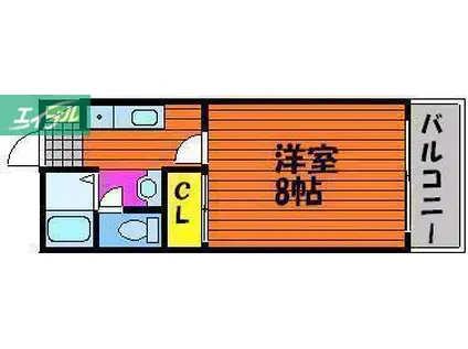 エステートピアM(1K/2階)の間取り写真