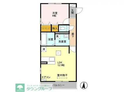 シャルマンドミールB(1LDK/1階)の間取り写真