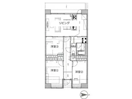アクティ目黒駅前2棟(3LDK/7階)の間取り写真