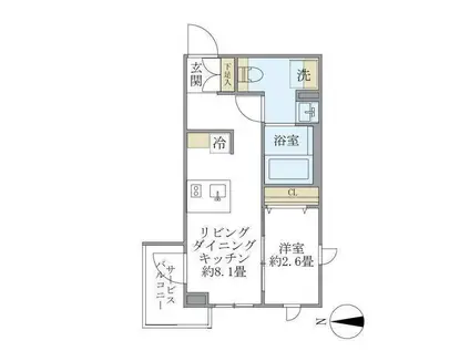 LA PERLA NAKANO(1LDK/3階)の間取り写真