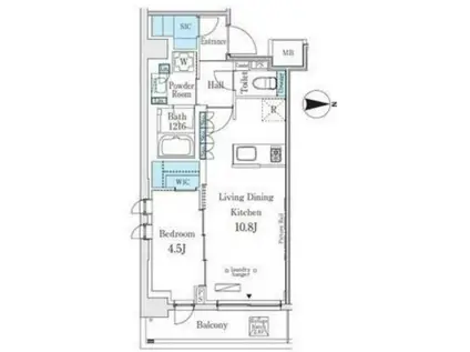 ウエリスアーバン中野坂上(1LDK/3階)の間取り写真