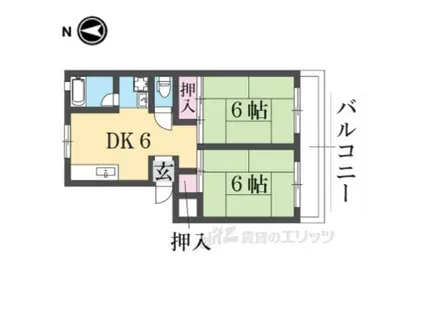 大蓮グリーンマンション(2DK/2階)の間取り写真