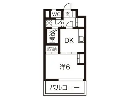 ノース・メゾン・ラ・コリンA棟(1DK/2階)の間取り写真