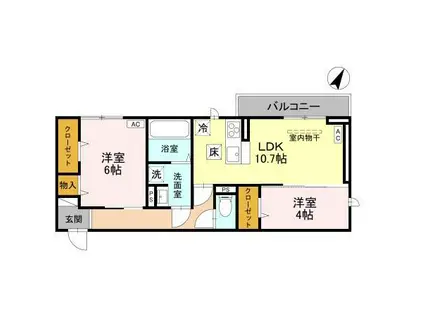 CLASSEUM幸西I(2LDK/1階)の間取り写真