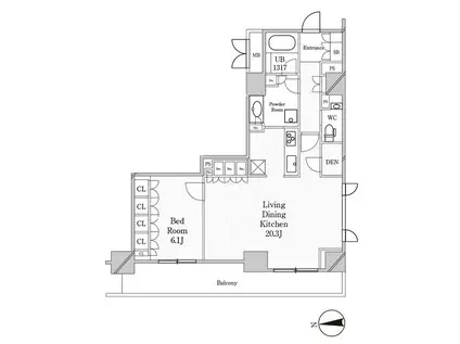 JP NOIE 恵比寿西(1LDK/3階)の間取り写真