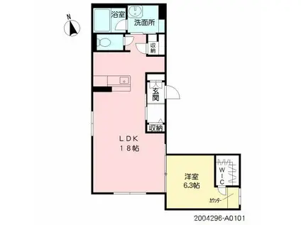 SHAMAISON LUNA(1LDK/1階)の間取り写真