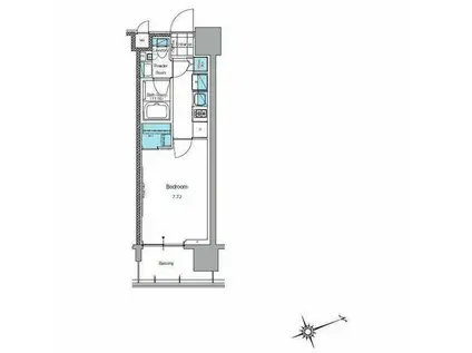 J.リヴェール上野入谷プレイス(1K/9階)の間取り写真